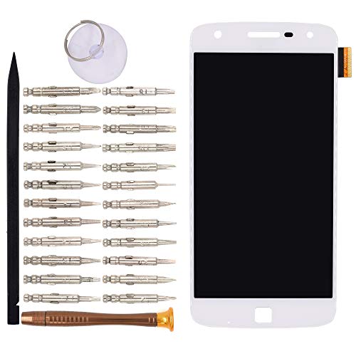 LCD Screen Display with Digitizer Touch Panel Without Bezel Frame for Motorola Moto Z Play Z Play Droid(White)