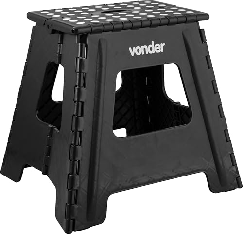 Vonder, Banqueta Plástica Dobrável, Preta, Altura 360 Mm