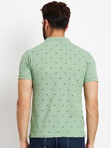 Image of Men's Cotton Half Sleeves Printed Polo T-shirt-POLO105