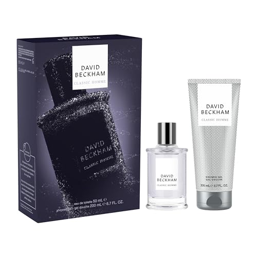 David Beckham Confezione Regalo Classic Homme, Eau de Toilette 50ml e Gel Doccia 200ml,Fragranza Speziata Affumicata per Lui