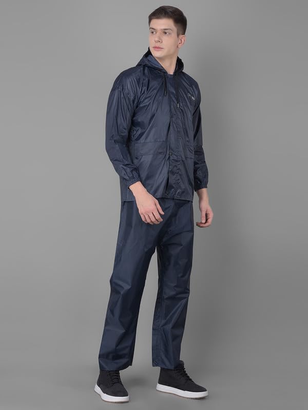 Image of Dollar Rainguard Men's PVC Full Sleeve Solid Raincoat Set With Adjustable Hood and Pocket