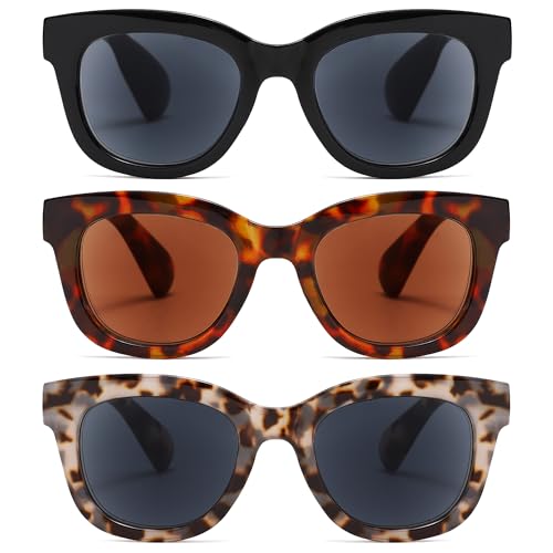 Image of Oversized Reading Glasses for Women,3 Pack Blue Light Blocking Computer Spring hinge Readers
