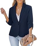 LookbookStore Womens Blazers for Work Womens Jackets Lightweight Trendy Blazers for Women Fashion Business Casual Outfits for Women Blue Blazer Size Large Fits Size 12 Size 14