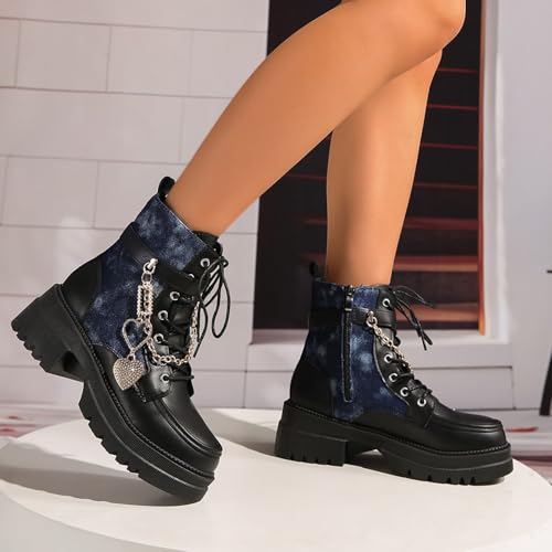 Bottes de rue épaisses pour femme en version décontractée multicolore