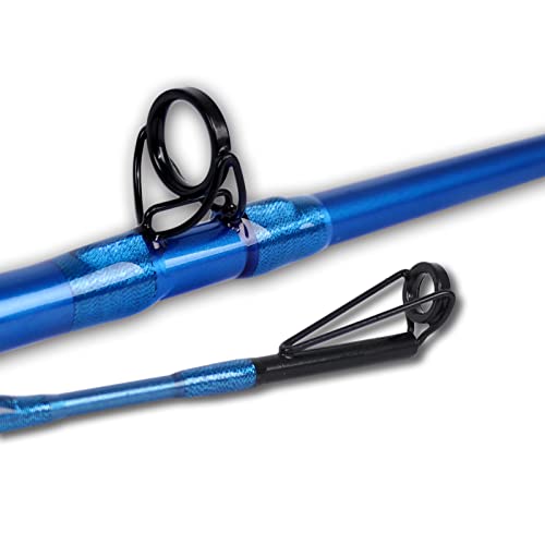 Fiblink Catfish Fishing Rod 1 Piece/2 Piece Catfishing Fishing Pole Portable Travel Heavy Cat Catfish Casting Rod (6'/6'6"/7'/8'/9') (A:6' - 1Pcs - Blue) #TOP2