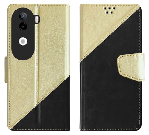 Image of SBMS Flip Cover for iQOO Z9s 5G / Vivo V40e 5G Back Cover Case with Magnatic Closure | Inbuilt Stand | Card & Money Pocket (MultiBlack)