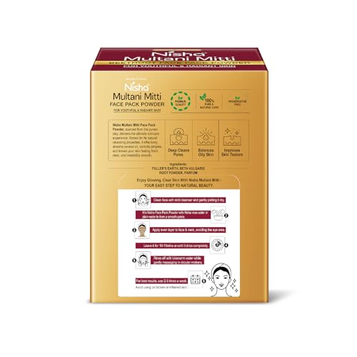 Image of Nisha Multani Mitti for Face 100g | Fuller's Earth Powder | Natural Oil Control, Acne & Tan Removal | Skin Brightening Face Pack