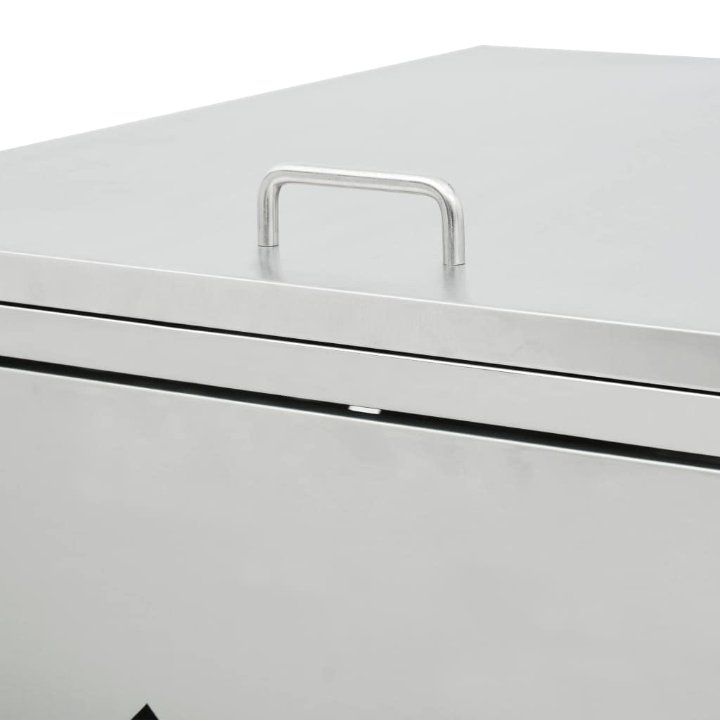 Hommdiy Mülltonnenbox für 4/3/2/1Tonnen 240L, Edelstahl,Mülltonnenverkleidung Gartenbox Müllcontainer,Silber (4 Bins)