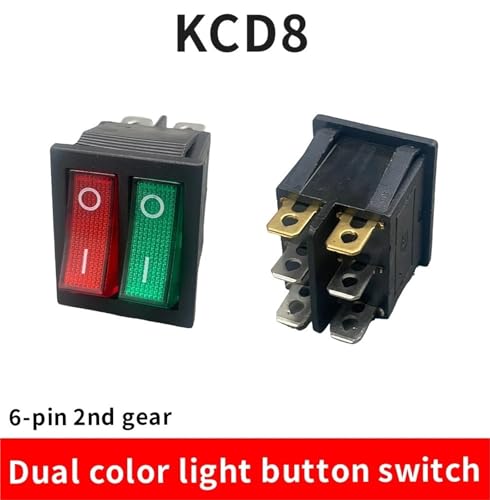Interrupteur double bascule KCD8 lumineux rouge pour haute puissance - 5