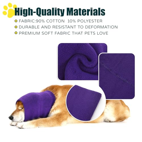 Image of Dog Calming Hoodie Quiet Head Cover Sleeves Double Layer Thickened Dog Ear Muffs Noise Protection,Dog Hematoma Ear Wrap, Dog Headband for Anxiety Relief for Bath, Thunderstorms