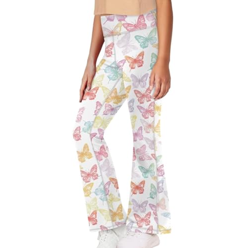 Image of Girls Flare Leggings 5-14T Cute Bell Bottoms for Girl Yoga Pants for Gym