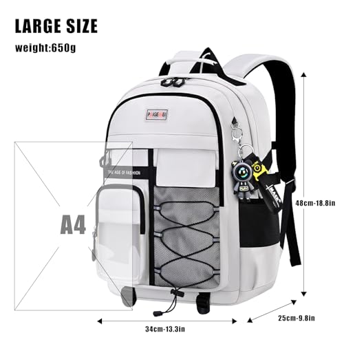 Waniki Rucksack Herren Großer Schulrucksack Teenager Mädchen Schulranzen Jungen Schultasche Lässige Rucksack Wasserdicht Reiserucksack Schultaschen School Bag exquisitem Anhängerv