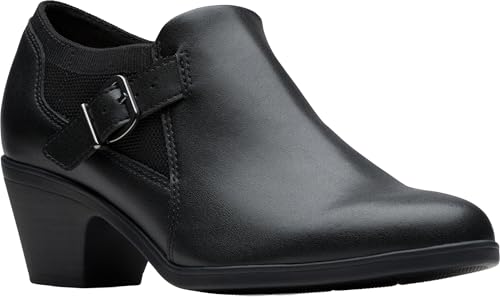 Clarks Women's Emily 2 Darcey Black Leather 8 Medium