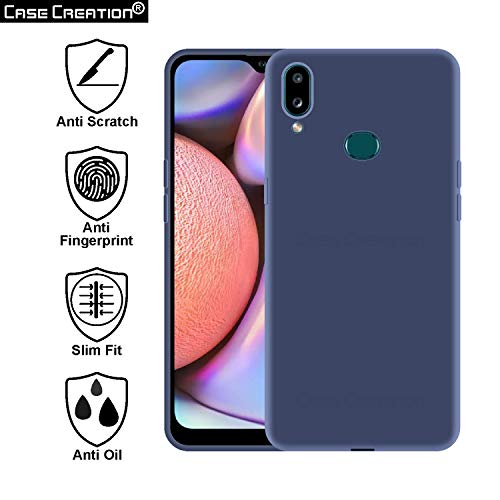 Image of Case Creation Luxurious OG Series for Samsung Galaxy A10s Case Cover,Anti-Dirty Slim Case Frosted Matte Cute Candy TPU Raised Bezel (Splash of Color) Back Cover for Samsung A10s -Navy Blue