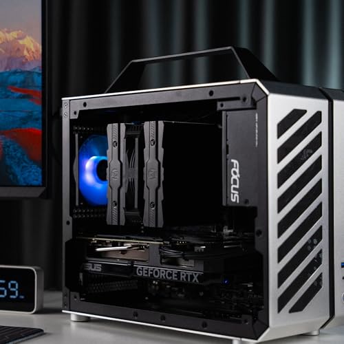 Mechanic Master C26 Desktop Portable Mini MATX Case with Handle | 13.2L | SFX PSU Compatible | MATX Motherboard | 310mm GPU | 135mm Air Cooling (Moonlight Silver) by MECHANIC MASTER - Used condition - Image 6