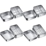 ANVINKU Seifendose Reise 4 Stück, Aluminium Seifendose Quadratisch