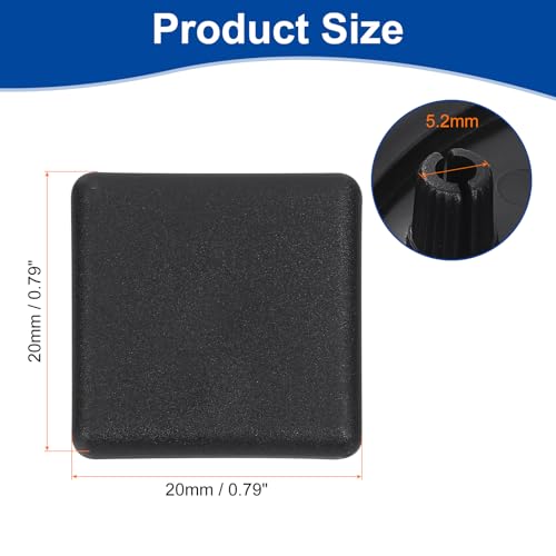 Image of uxcell 30Pcs Extruded End Cap Nylon, 20x20mm T-Slot Aluminum Profile 2020 European Standard End Cap Extrusion Plug for Trolley, Fish Tank Rack, Storage Rack, Black