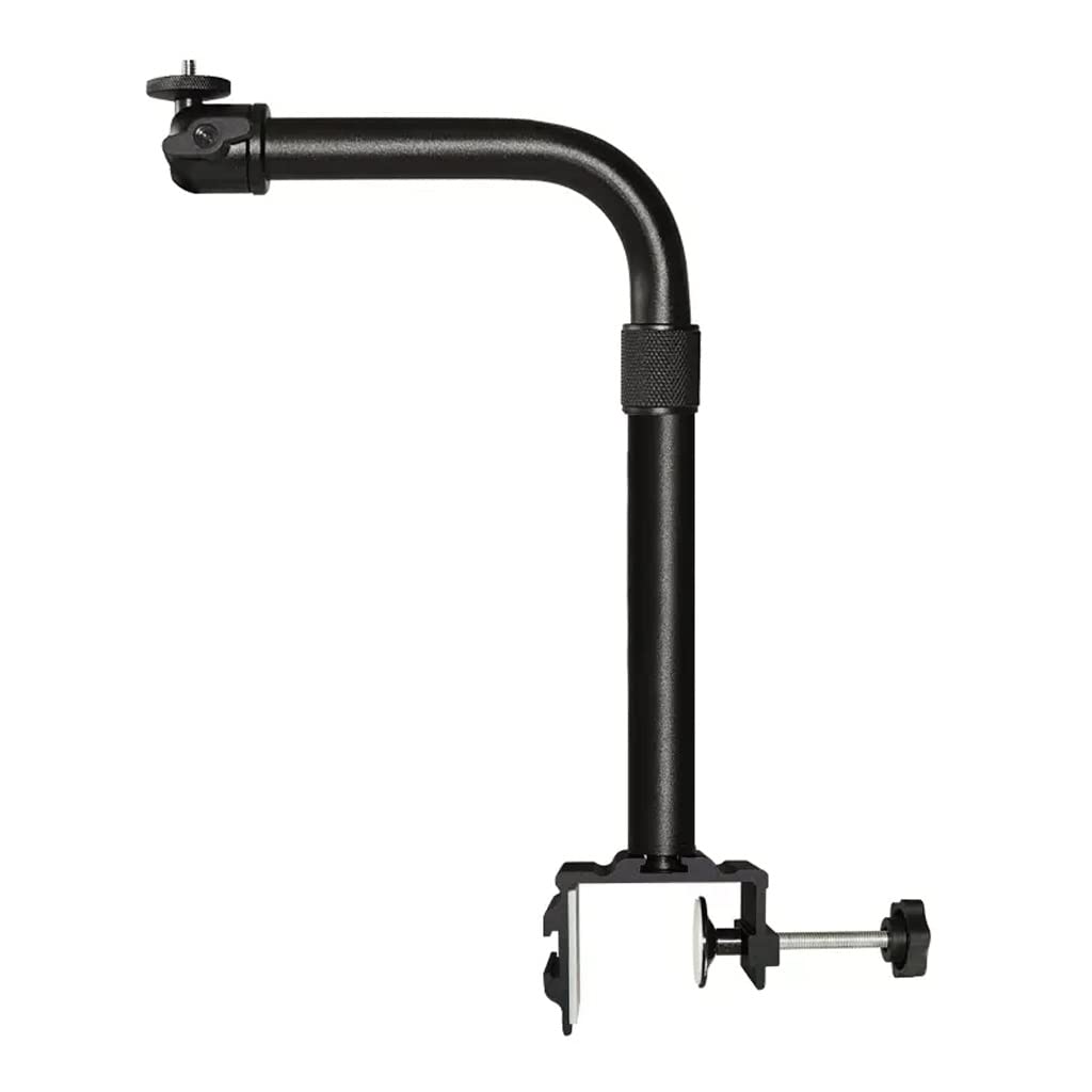 Soporte de proyector para escritorio y mesita de noche con tubo doblado negro 8