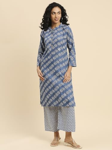 Image of RIANKSHIKA Rayon Weaved Fabric printed Round Neck Style with Buttons A-Line Kurti for Women and Girls - 3 /4 Sleeve Women's Kurta