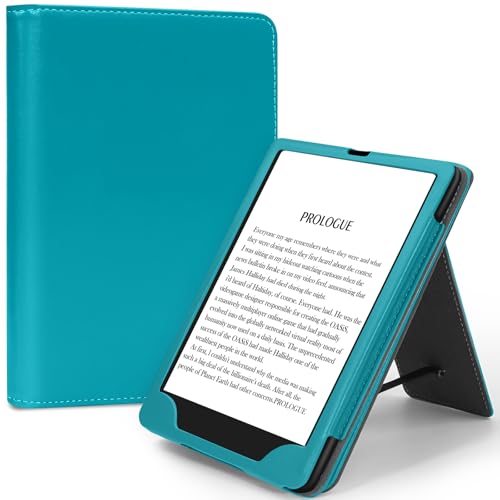 Slim Case for 7"/6.8" Kindle Paperwhite with Hand Strap(12th/th Generation 2024/2021)&Kindle Colorsoft Signature Edition,Stand Cover and Card Slot,Premium PU Sleeve with Auto Wake/Sleep,Emerald Green