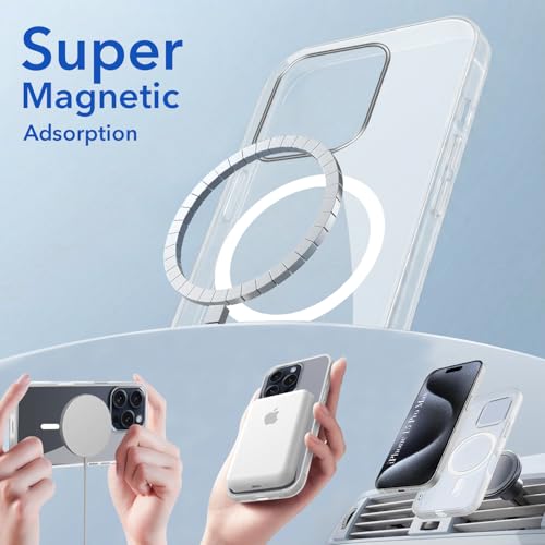 Image of Jkobi Lifetime Anti-Yellow MagSafe Compatible Clear Back Case Cover for Apple iPhone 15 Pro Max (Sleek Hard Crystal | Camera Protection and Shockproof)