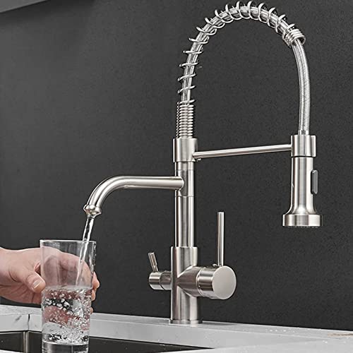 Robinet mitigeur eau chaude et froide en laiton noir pour évier