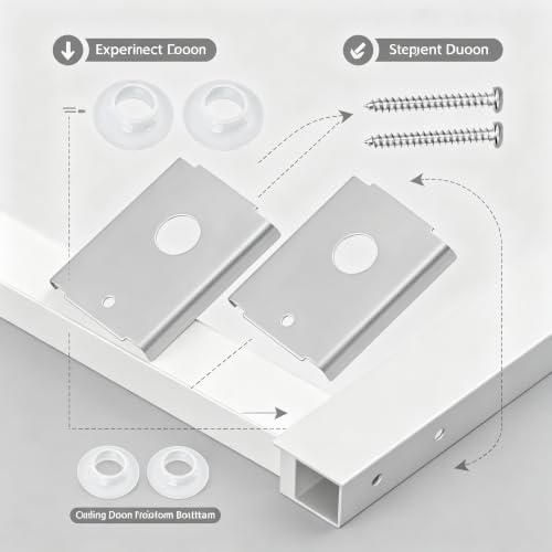 Kit de herrajes para puerta plegable bi-fold 2 piezas para puertas de madera de 1-3/8 pulgadas, soportes de acero para montaje superior o inferior miniatura 5