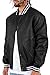 Shaka Wear Men’s Bomber Jacket – Classic Padded Relaxed Fit Water Resistant College Baseball Varsity Coat VBJ02 Black M