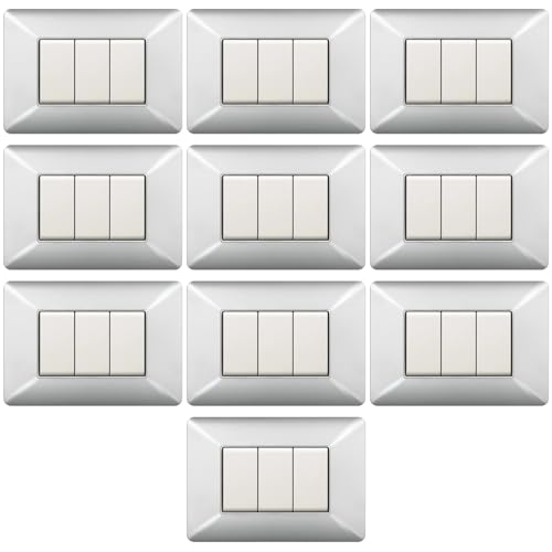 Plaque 3 modules compatible Bticino Matix alu contre rayures et usure - 2