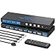 AILVLVNG 4K144Hz DisplayPort KVM Switch 4 Computers 1 Monitore 8K60Hz USB 3.0 KVM 4 Port Switches 4 PC teilen Sich einen Monitore und 4 USB Geräte wie Tastatur Maus Drucker