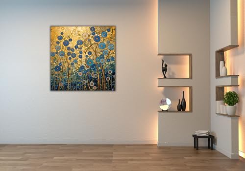 Célèbre peinture florale murale Klimt toile haut de gamme 30x30