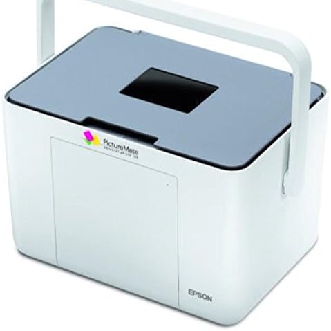 Epson PictureMate Dash PM260 printer with its integrated carrying handle extended