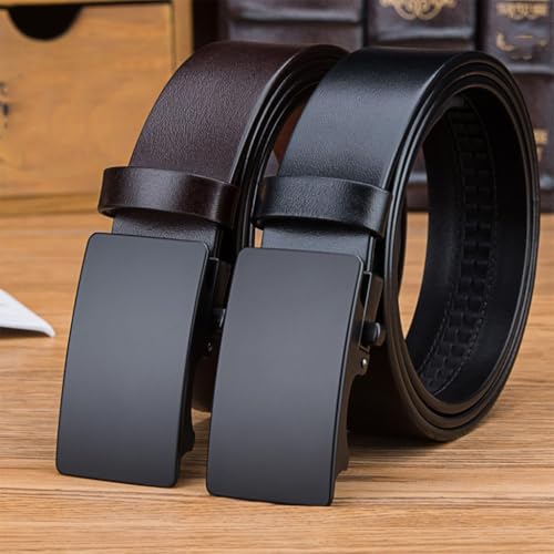 Simple Business Men's Leather Belt with Automatic Buckle and Card Slot, Long Version, Gift for Husband and Father2