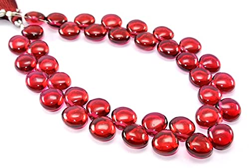 Quartz rouge perle cœur briolette 10mm pour création bijoux - 3