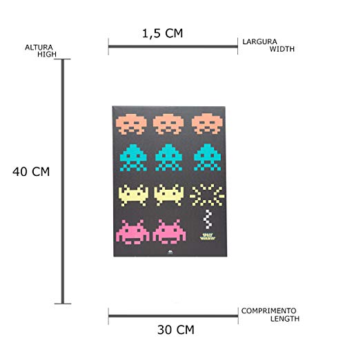 Tela em Lona Space Invaders the Game Urban Colorido Lona