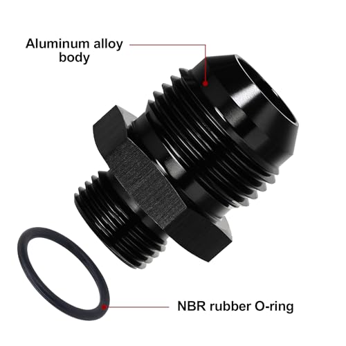 Image of EVIL ENERGY 12AN Flare to 8AN ORB Male Fuel Rail Adapter Fitting Black