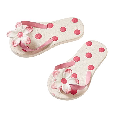 Tongs rose à pois 4,5 cm en bois et métal, Rose, 45 EU