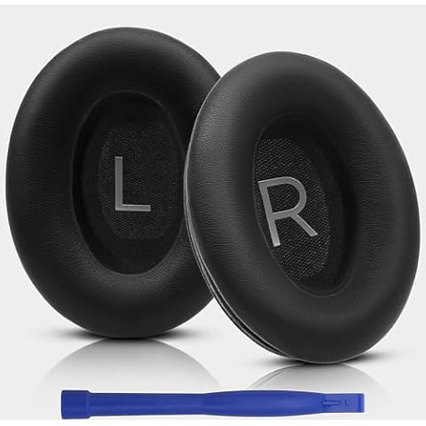 Replacement Ear Pads for Bose QuietComfort 45 (QC45) / QuietComfort SE (QC SE) / Quiet Comfort Wireless Over-Ear Headphones, Softer Protein Leather Earpads Cushions Kit (Black) Cover