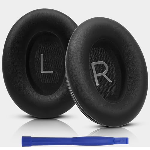 Replacement Ear Pads for Bose QuietComfort 45 (QC45) / QuietComfort SE (QC SE) / Quiet Comfort Wireless Over-Ear Headphones, Softer Protein Leather Earpads Cushions Kit (Black) by QKIIP - Used condition - US$8.13