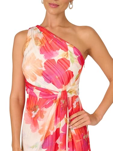 Image of Adrianna Papell One Shoulder Chiffon Gown