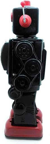 Miniatura 4 de Charmgle Juguetes de lata retro robot para caminar, robot de escritorio eléctrico giratorio con sonido de pistola de fuego, colección para adultos,