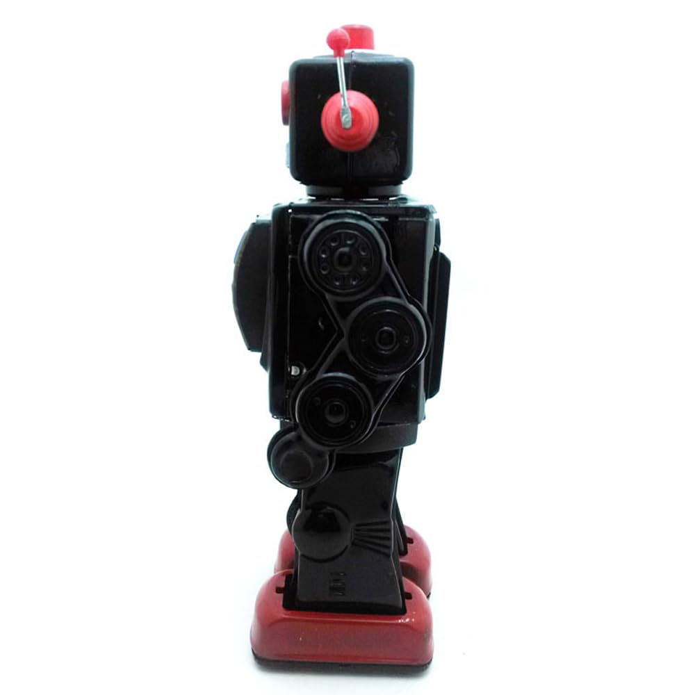 Robot De Hojalata De Cuerda – Juguete Retro Decorativo Naranja Para Coleccionistas Y Regalos Originales