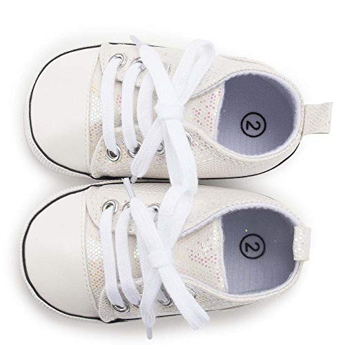 Image of Unisex Baby Girls Boys Canvas High-top Shoes, Newborn Infant Anti-Slip Soft Sole Frist Walking Breathable Sneakers