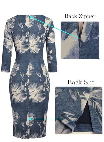 Image of VFSHOW Womens Slim Zipper Up Work Business Office Party Bodycon Pencil Sheath Dress