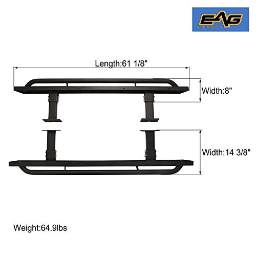 Eag Steel Tubular Rock Slider Running Board Fit For 84-01 Cherokee Xj #TOP4