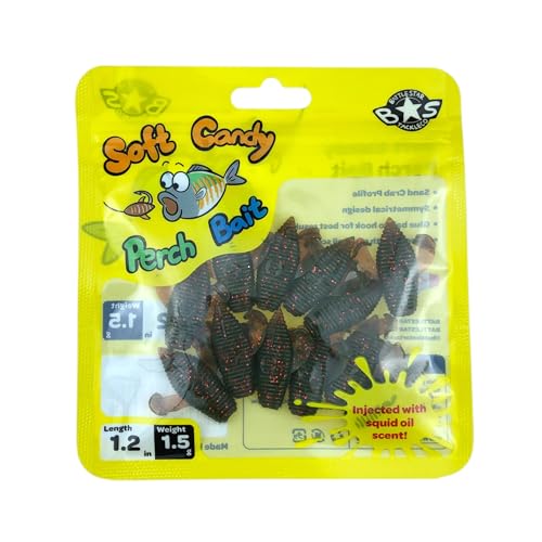 Battlestar Soft Candy Perch Bait, Dark Green Motor Oil Red Flake