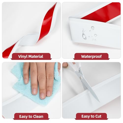 Image of 32.8Ft Vinyl Baseboard Molding Trim, Flexible Peel and Stick Wall Base with Self-Adhesive Backing, Waterproof Cove Base, Wall Protection & Floor Gap Covering, White (W:3.94'')