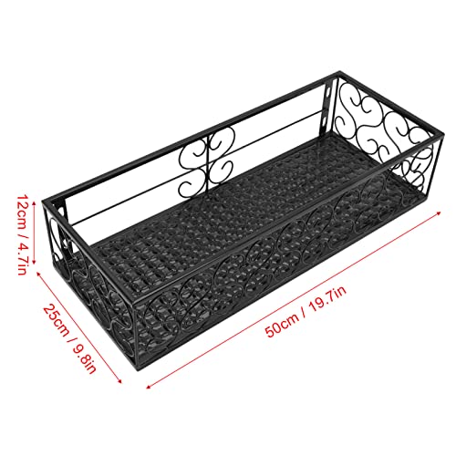 Suportes de vasos de flores, vasos de trilhos pendurados de ferro com 2 suportes, suporte de vasos d