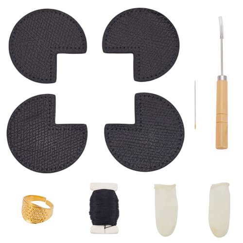 Kit para reparar esquinas de bolsos y mochilas de cuero negro WEBEEDY