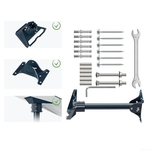 Kit de soporte de techo de tubo recto de 40 cm, con base ajustable en ángulo, para antena parabólica GEN 3, para instalación estable en condiciones climáticas adversas - imagen 5